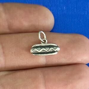 Sterling Silver 3D Hot Dog Charm